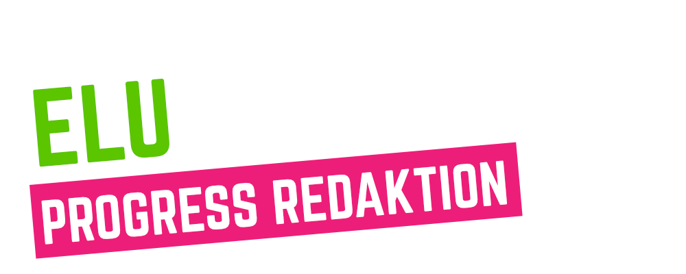 ELU PROGRESS REDAKTION TEXTBLOCK IN MAGENTA UND GRÜN